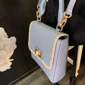 Soft blue leather handbag NWOT